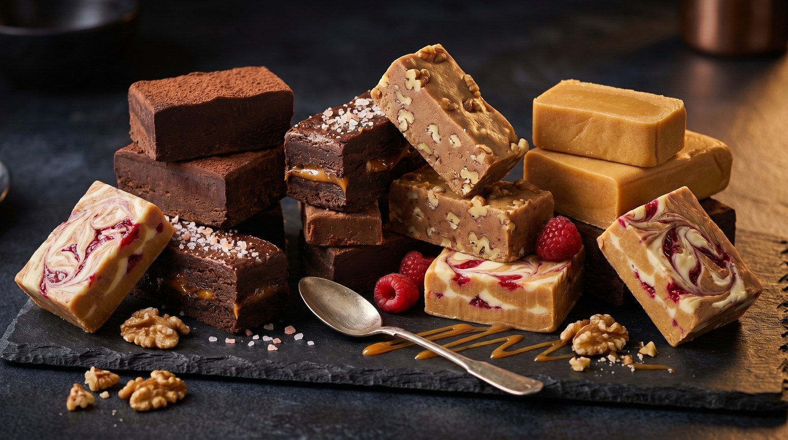 An assortment of The Mill Fudge Factory handcrafted fudge flavors